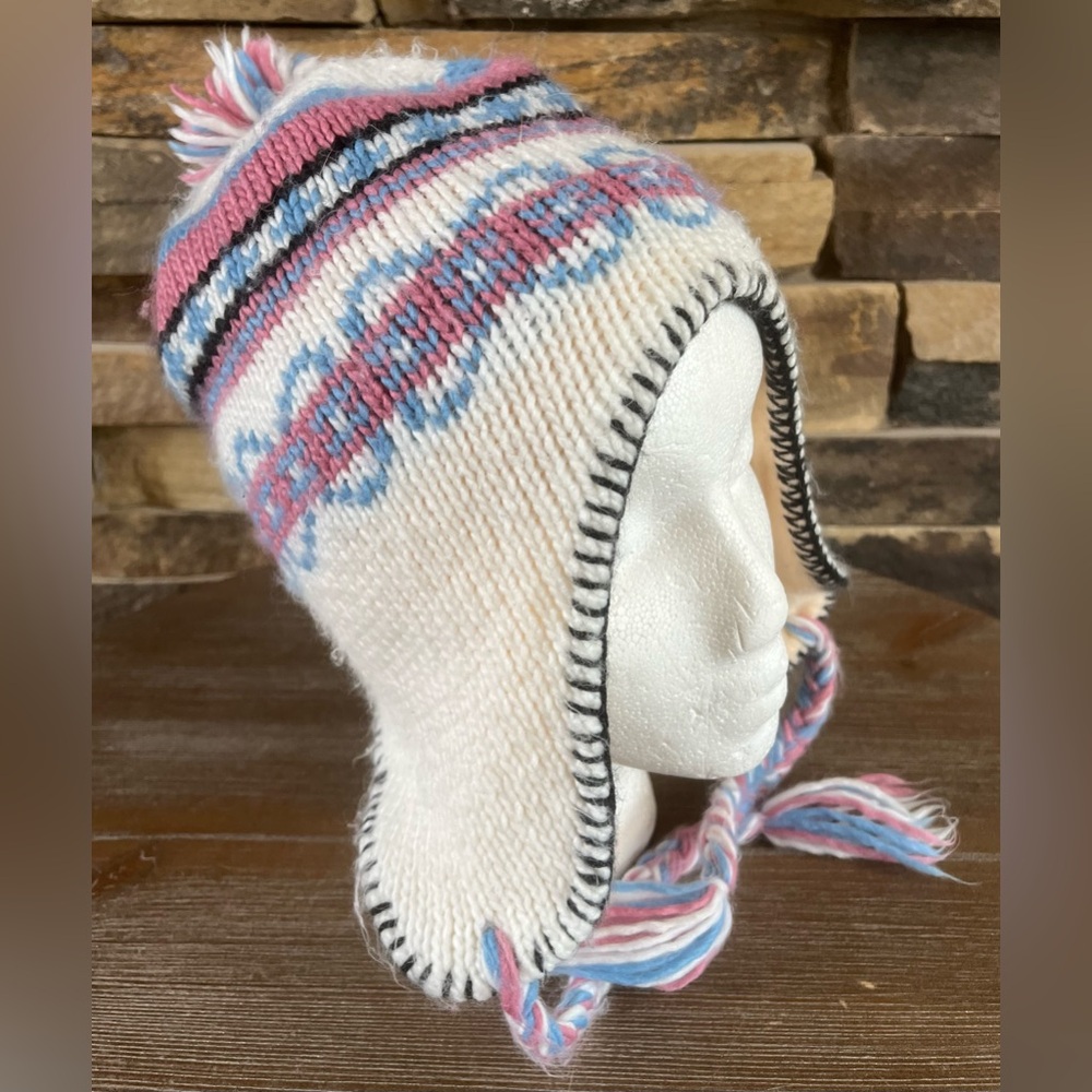 Knitted Earflap Hat Pompom